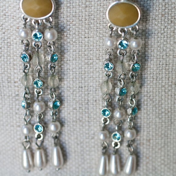 Liz Claiborne Rhinestone Chandelier dangle Earring - Picture 3 of 5